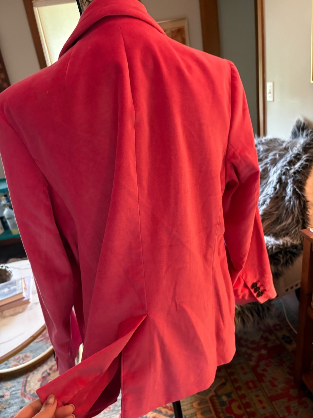 Talbots Raspberry Pink Velvet Blazer - Picture 2 of 7